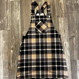 Plaid Overall Dress